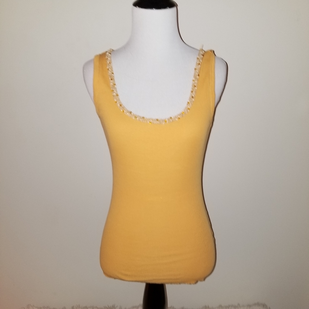 BANANA REPUBLIC WOMEN'S XS Ribbed Tank Top Beaded